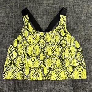 Superdown Neon Snake Print Longline Sports Bra NWT Revolve Athleisure Crop Top L